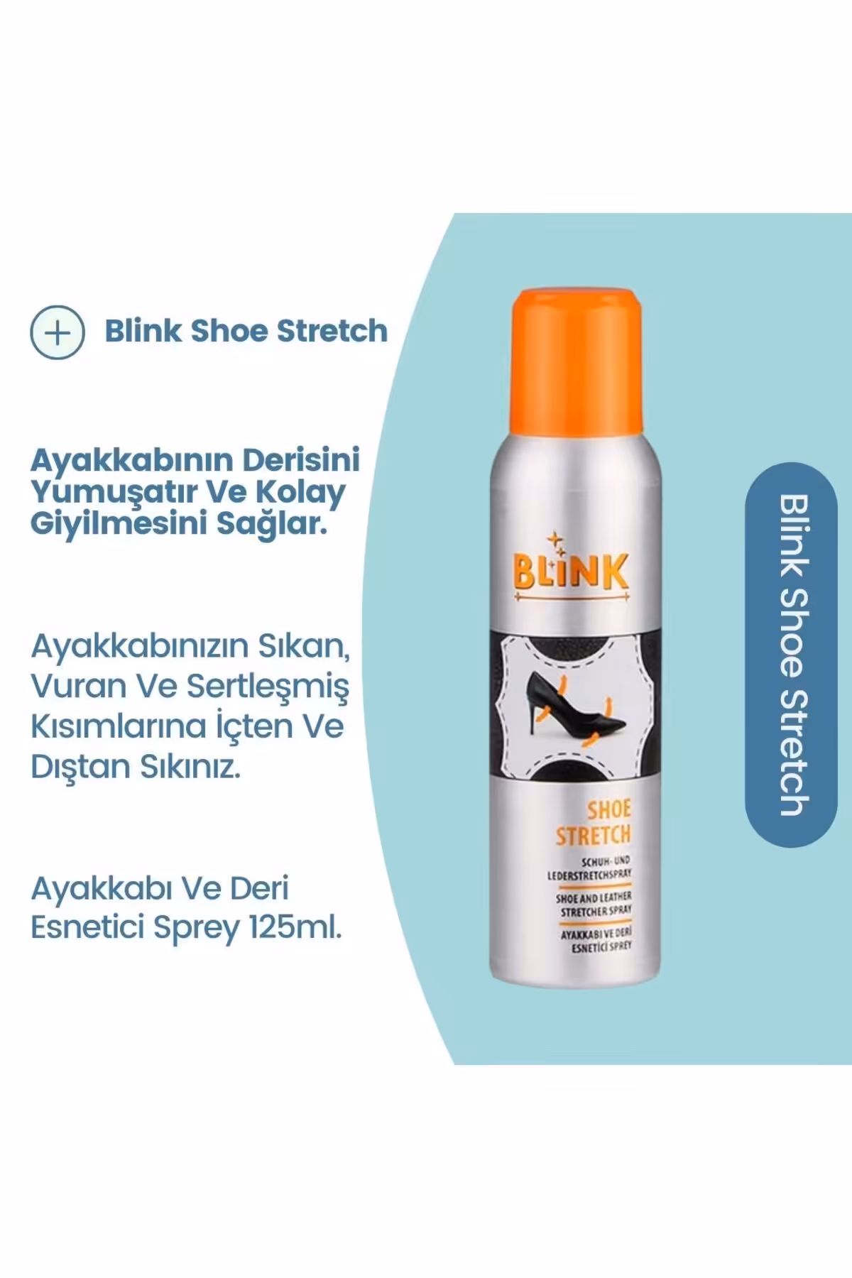 مراقبت کفش کشش و اسپری نرم کننده فلکسور چرمی. تعمیر نگهداری کفش. 125 میل Blink