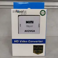 تبدیل AV به VGA دارای کابل ذوزنقه کیفیت عالی دارای ورودی AV و خروجی مانیتور برند royal