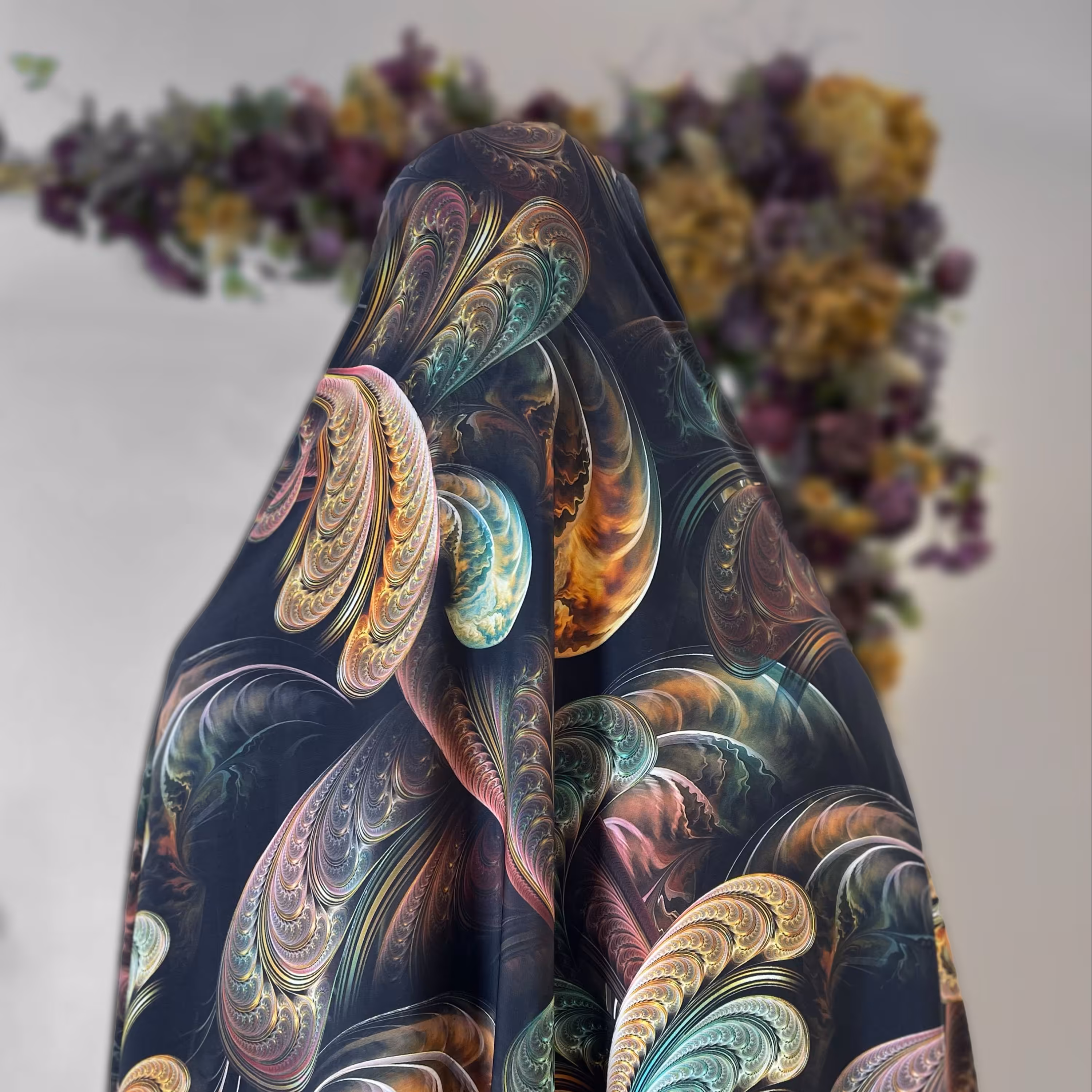 پارچه چادر رنگی شیک مجلسی کرپ مخمل اندونزی