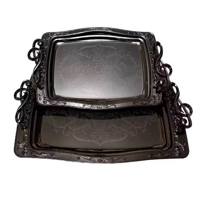 سینی یونی هوم 2 سایز ، استیل ضد زنگ ، دسته استیل ، مدل BN734