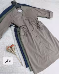 مانتو دکمه دار بهاری خنک اداری دانشجویی سایز بزرگ 36تا50 مشکی رنگی