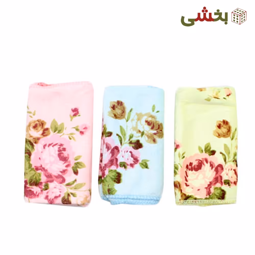 دستمال آشپزخانه egis طرح گل بسته 3 عددی