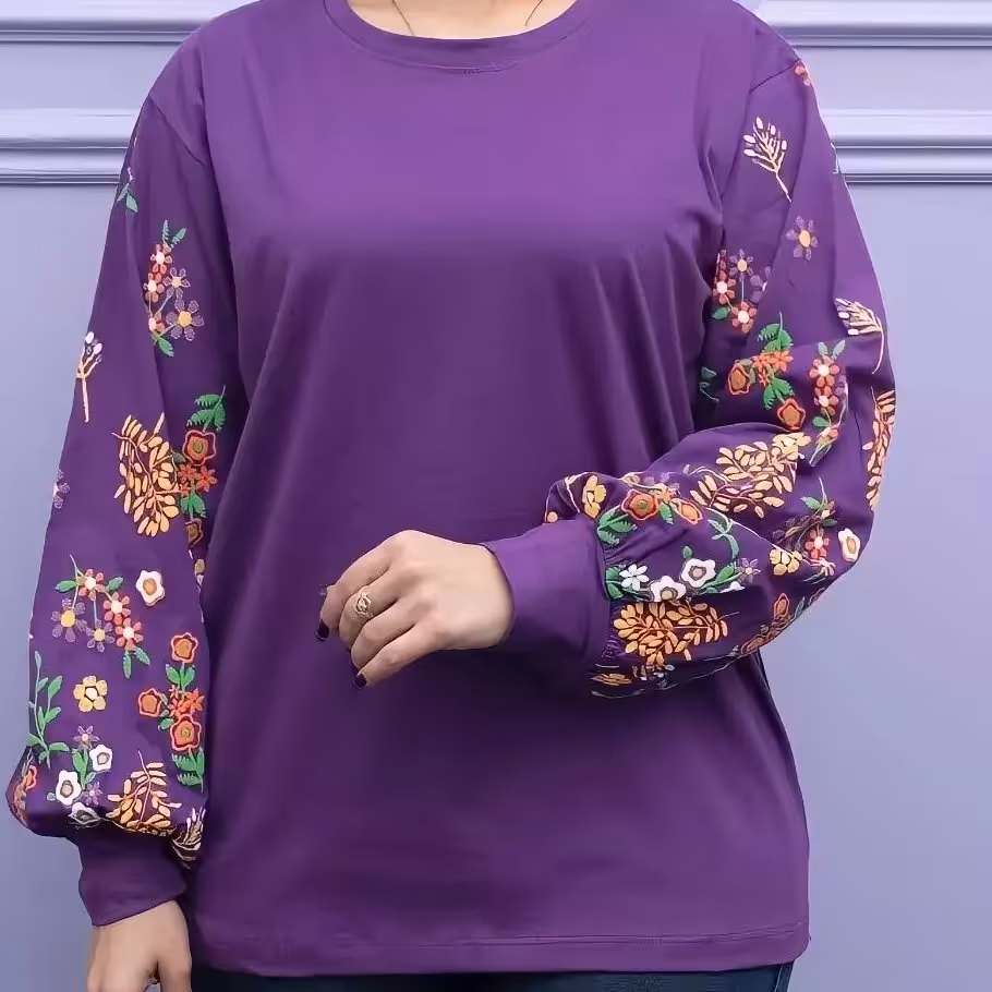 بلوز آستین گل پفکی.بسیار خوشگل و شیک