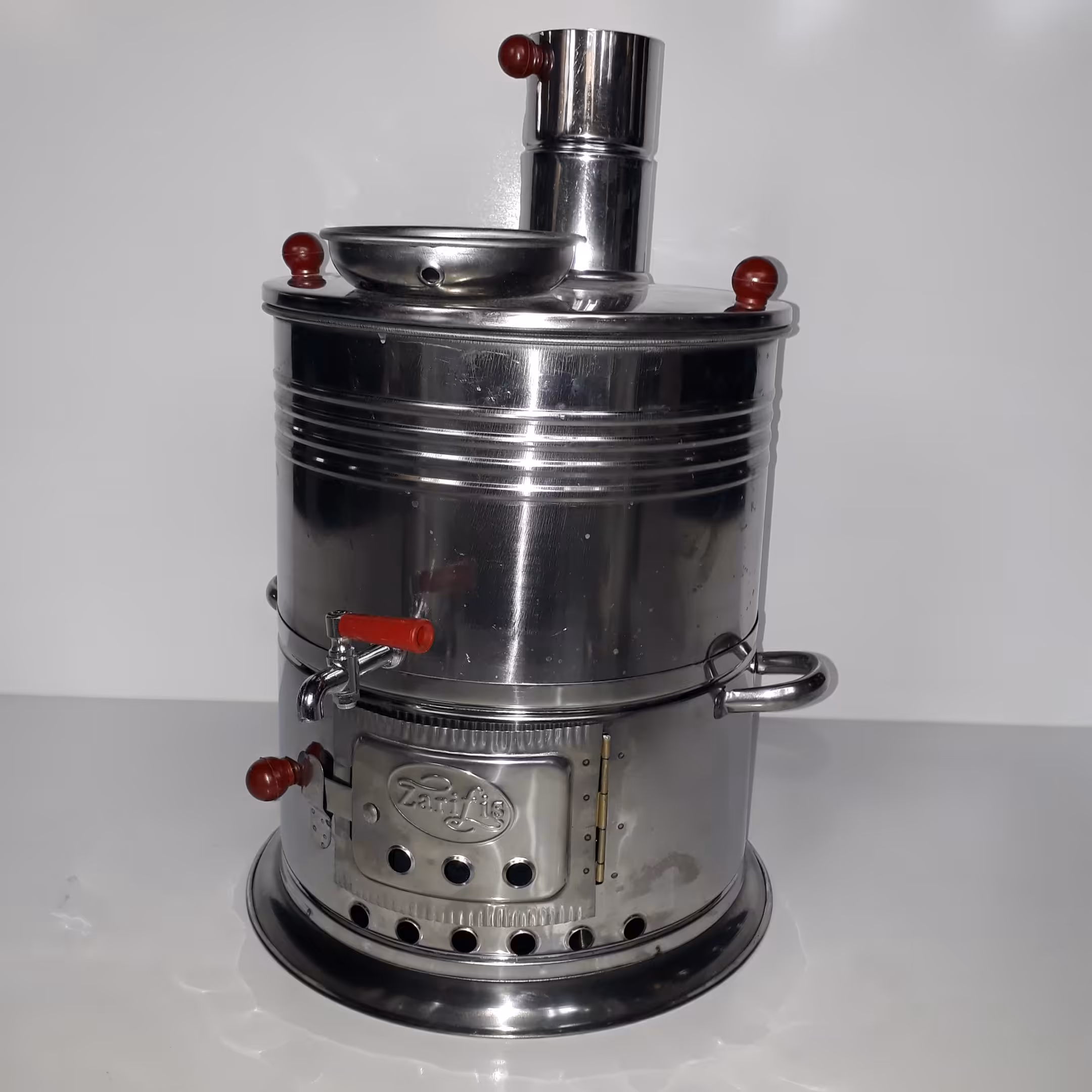 سماور زغالی استیل ساخت ترکیه هشت لیتری