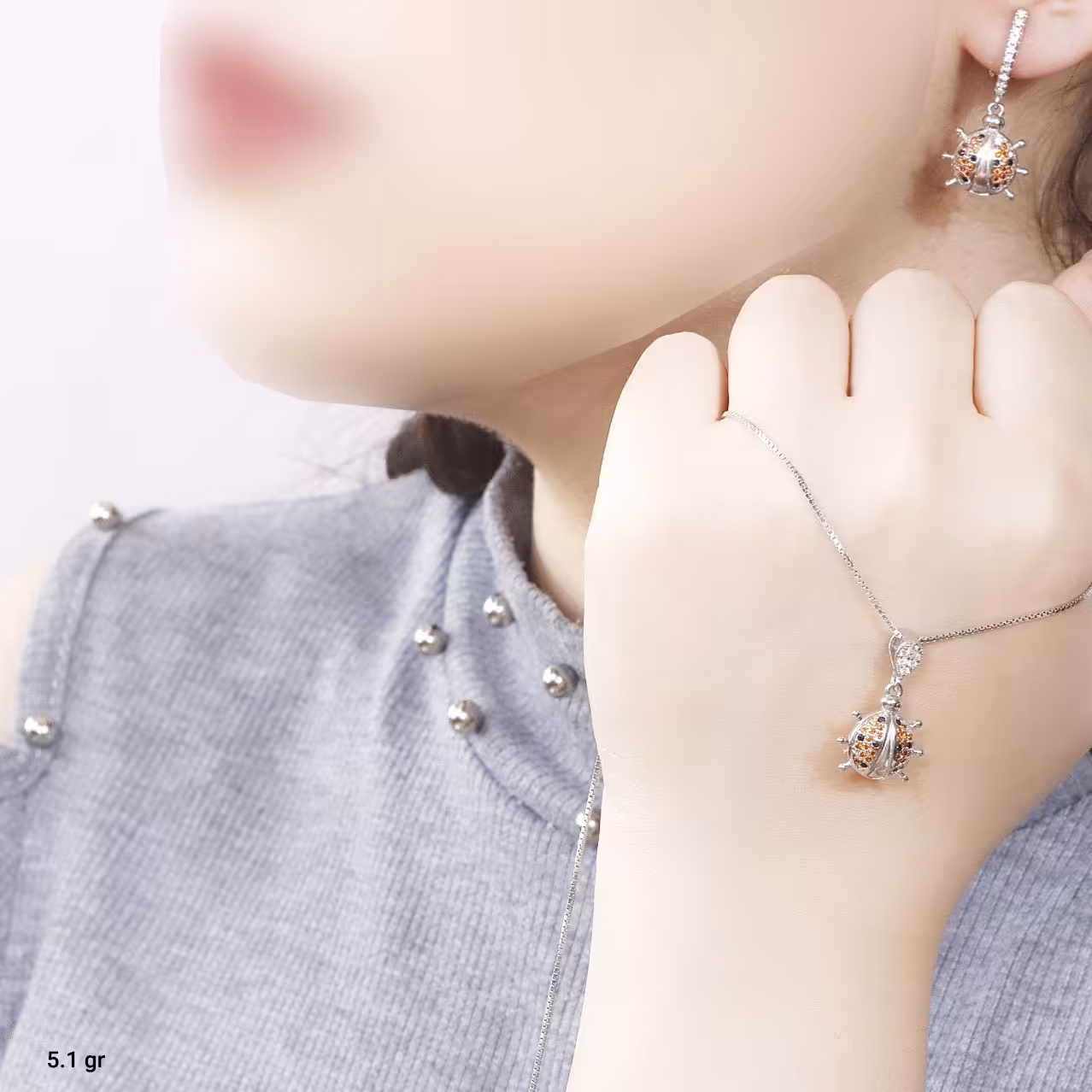 نیم ست  نقره میکرو رنگی  10136-5.5