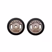 وزنه صفحه هالتر دور لاستیک 15 کیلوگرمی رکورد بسته دوعددی