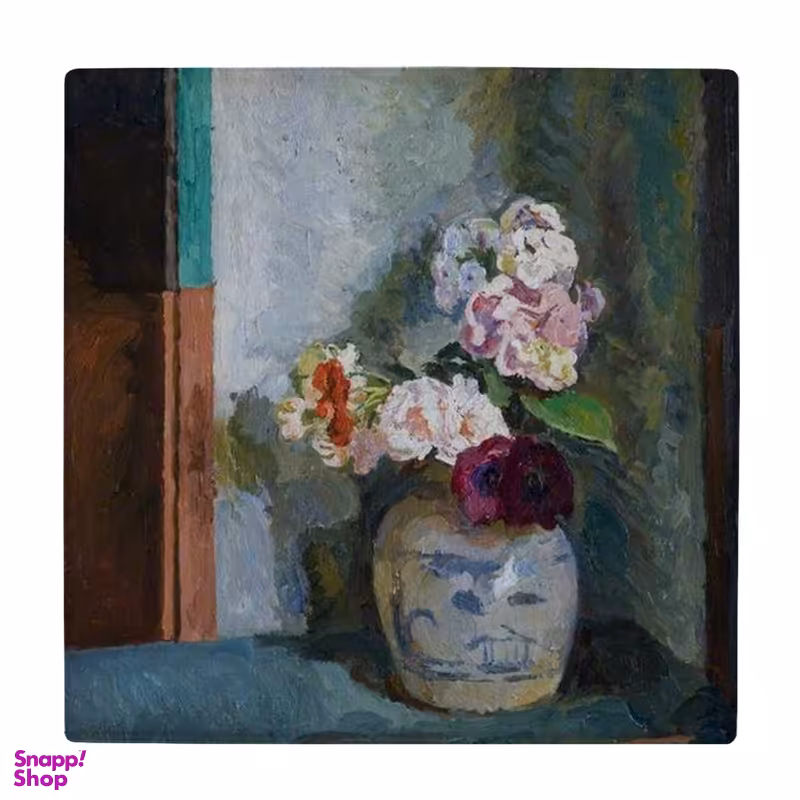 زیر لیوانی طرح نقاشی گل و گلدان سفالی کد 3455312_1306