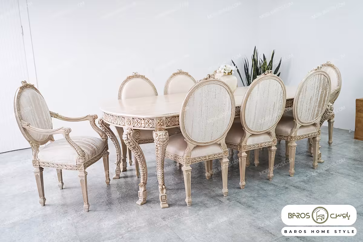 میز ناهارخوری کلاسیک و چوبی جدید الینا کد 2