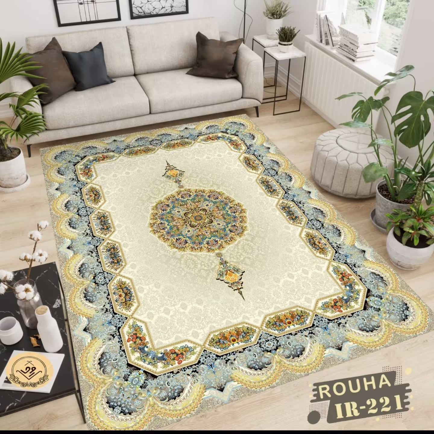 روفرشی  کشدار 9 متری کد IR-221 ماهگل (قابل تولید در ابعاد مختلف)