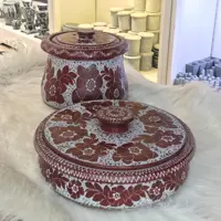 ست ظرف دیگ و تابه سنگی قلم زنی شده 10 نفره 
