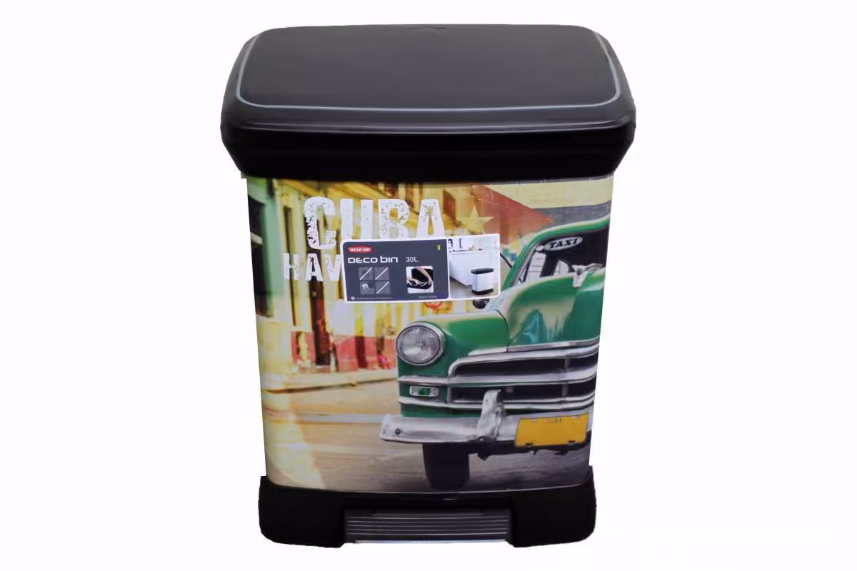 سطل 30 لیتر چهار گوش پدالی کرور (CURVER) مدل CUBA