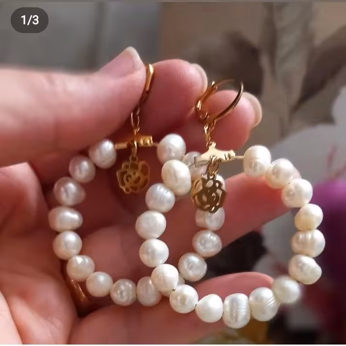 سرویس مروارید پرورشی. رزگلد استیل .همراه با رومانتویی بلند شیک و زیبا 