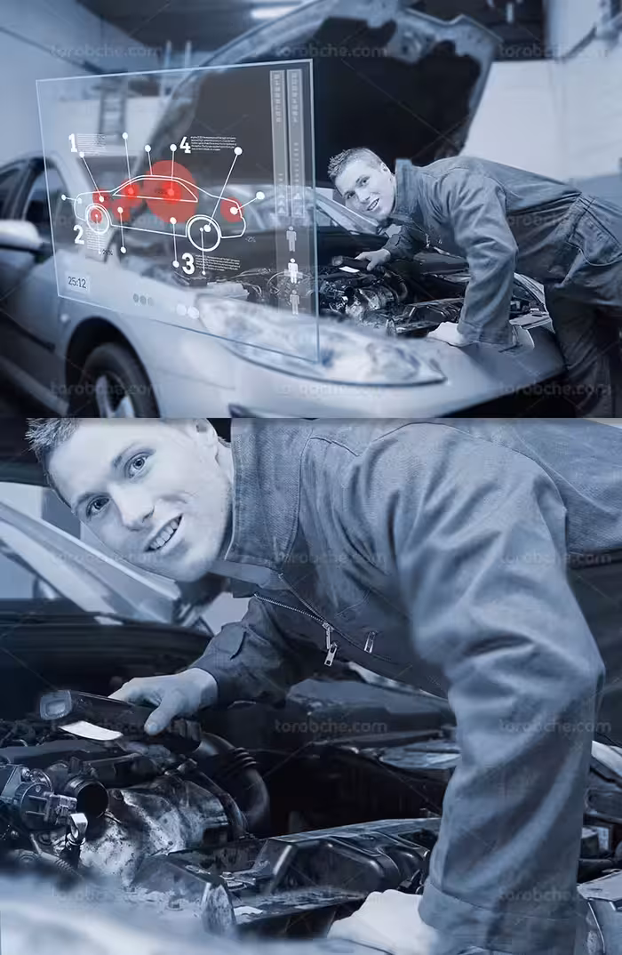 عکس تعمیر اتومبیل | گرافیک با طعم تربچه