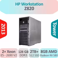 کیس رندرینگ HP Workstation Z820 استوک با دو پردازنده 2690-V2