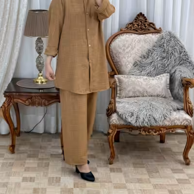 مانتو شلوار زنانه شانتون مدل ست مانتو شلوار اهورا