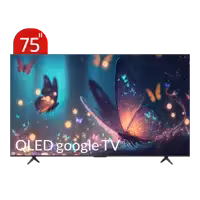 تلویزیون QLED UHD 4K هوشمند google TV تی سی ال مدل C655 سایز 75 اینچ