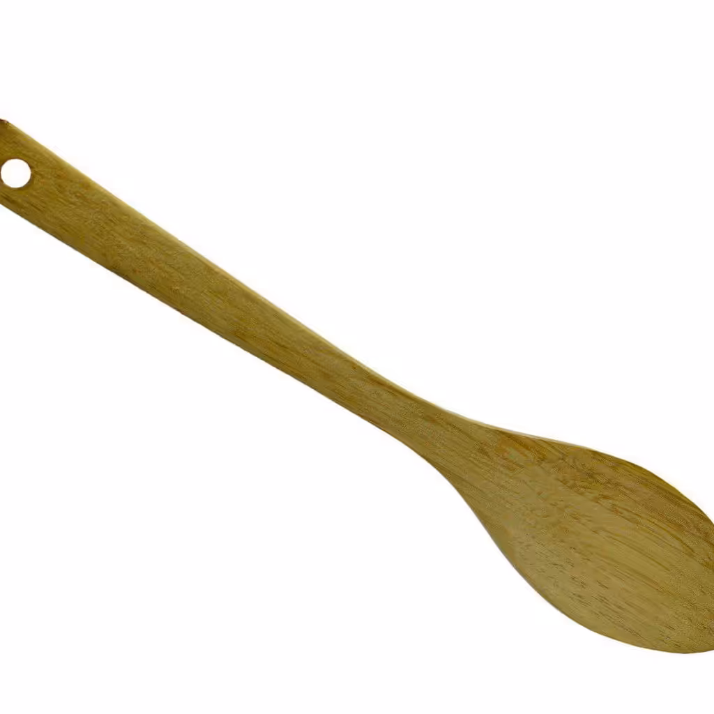 کفگیر چوبی بامبو خارجی مدل قاشقی دسته بلند2عددی