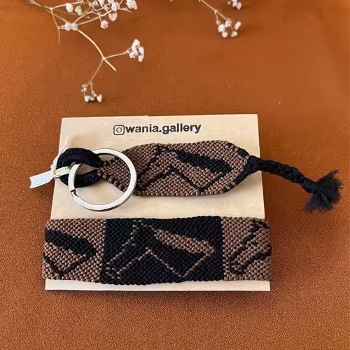 ست دستبند و جاکلیدی بافت طرح اسب