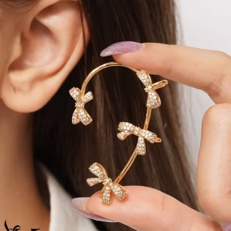گوشواره لاله گوشی پاپیون دار
