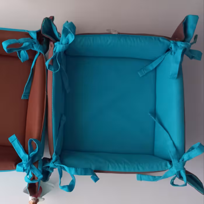 سبد نان پارچه ای قابل شستشو 20×20 پارچه کاملا نخی فیروزه ای