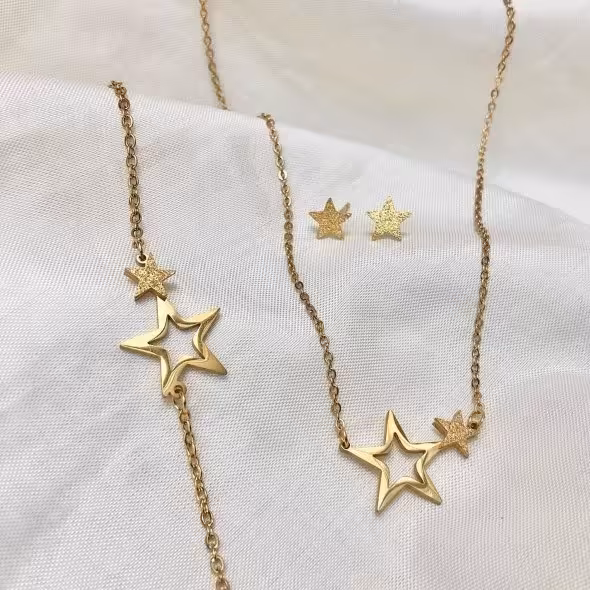 سرویس ظریف طرح ستاره زنانه دخترانه استیل