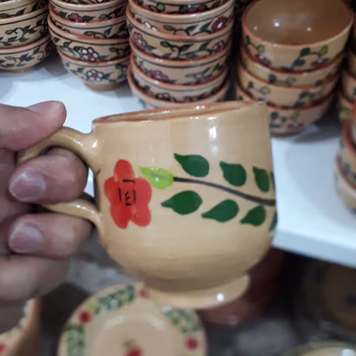 لیوان سفالی  چای خوری دمنوش خوری