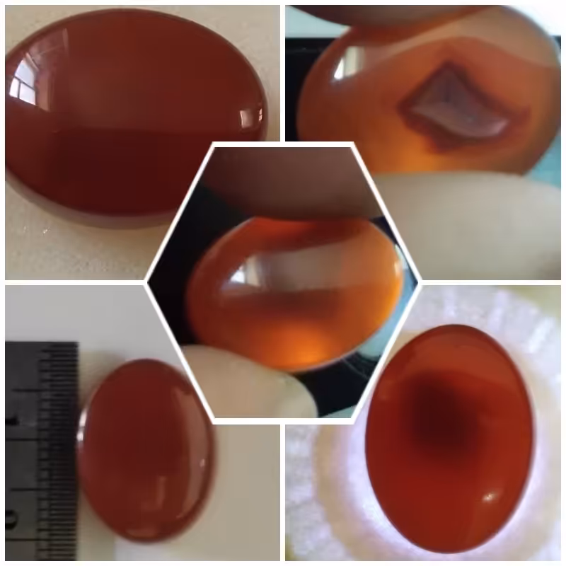 عقیق سرخ یمن اصل ومعدنی رگه دارحدود4گرم و2سانتیمتر