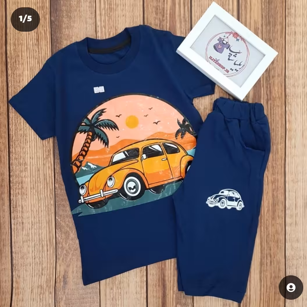 تیشرت و شلوارک جنس پنبه ضد حساسیت و دوخت د تنخور لاکچری