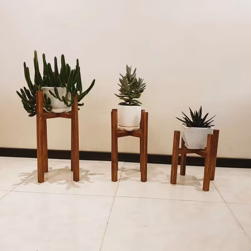 استند گلدان چوبی تنجه 50، بسته یک عددی