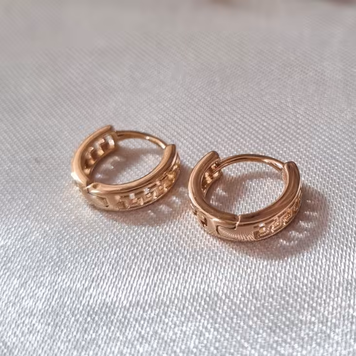 گوشواره حلقه ای کد ho5 برند ژوپینگ ضد حساسیت و رنگ ثابت شیک و متنوع