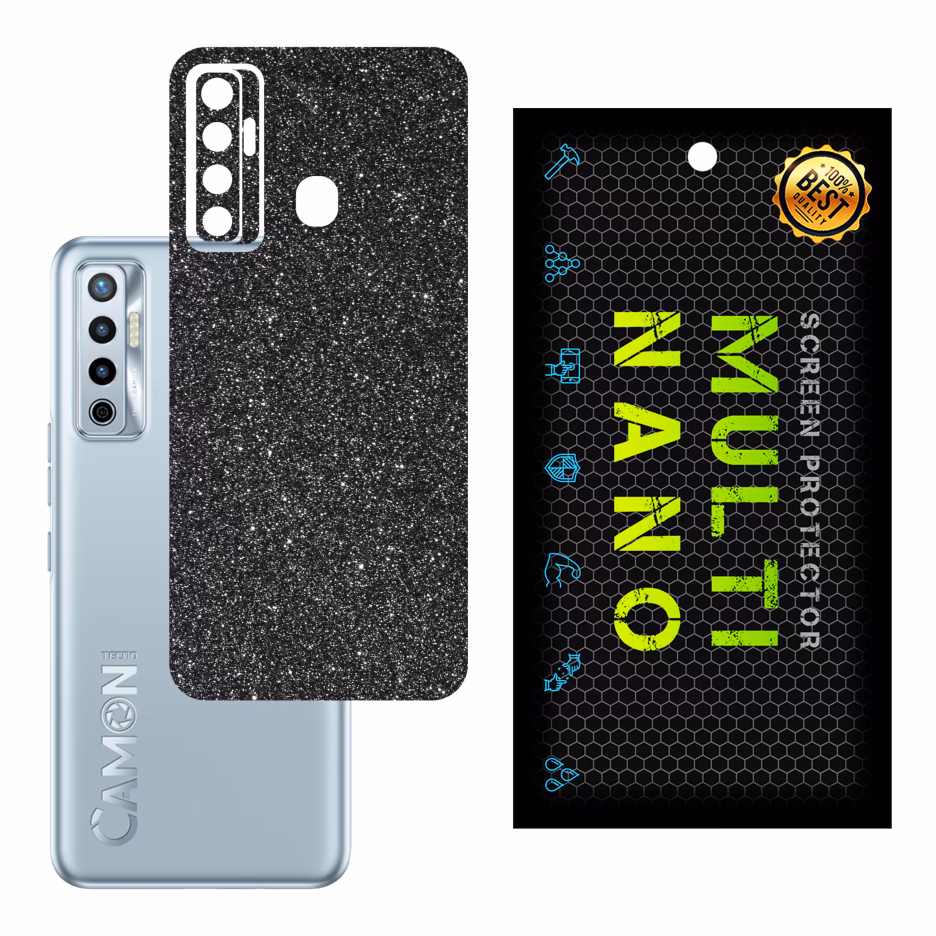 برچسب پوششی MultiNano مدل X-G1F-Gray برای پشت موبایل تکنو Camon 17