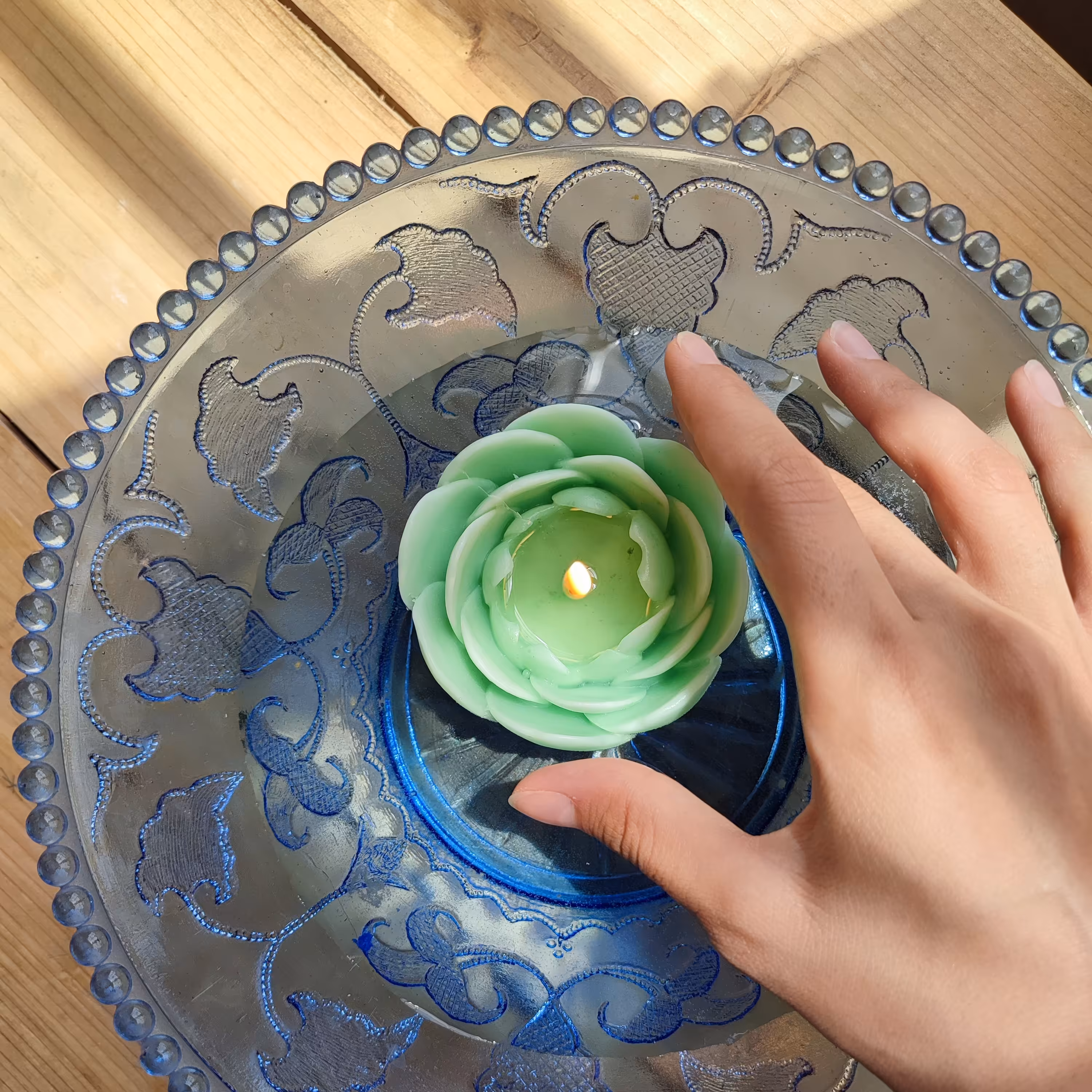 شمع گل پیونی دستساز 