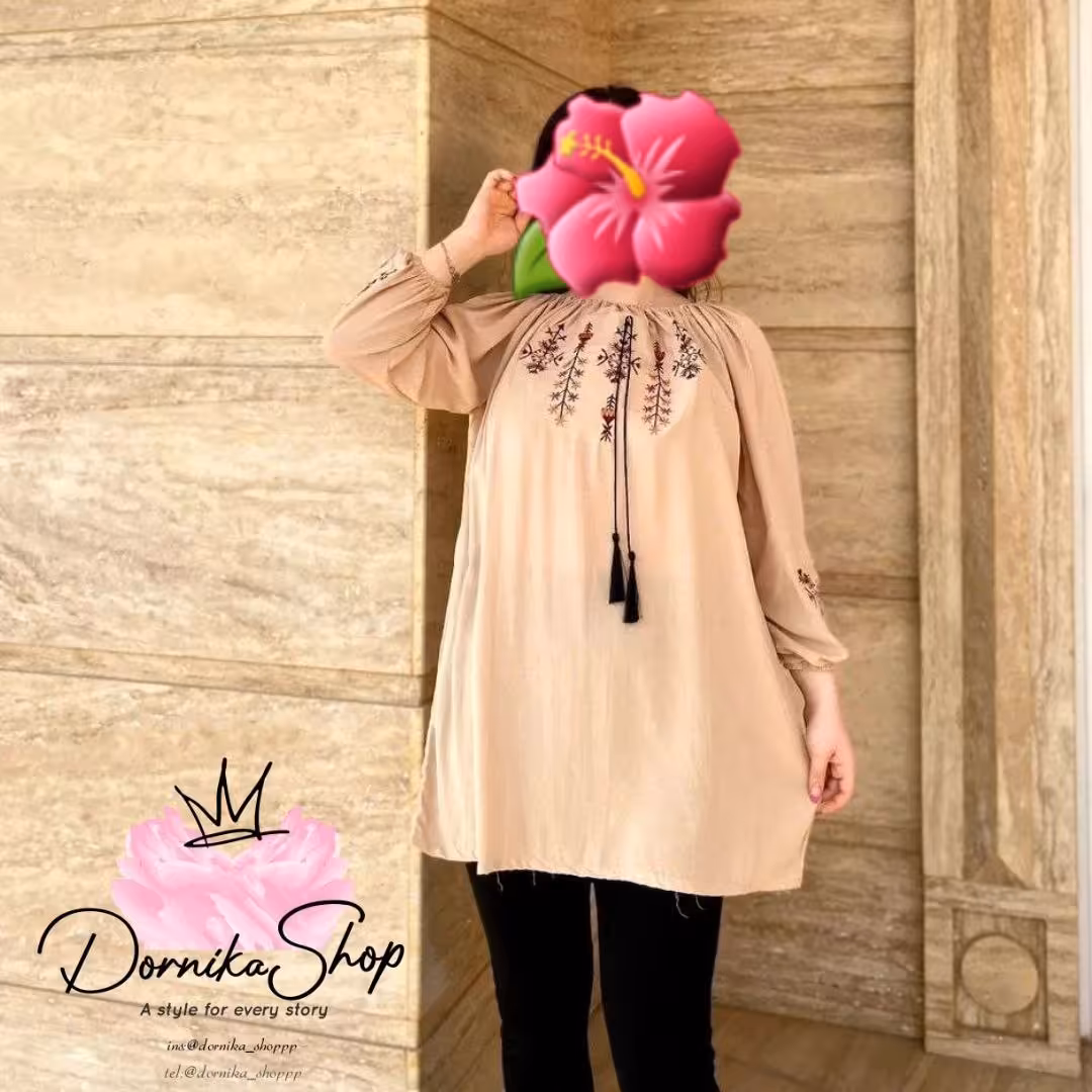 تونیک گلدوزی نخی طرح فرشته