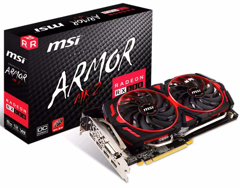 کارت گرافیک ام اس آی مدل آر ایکس 580 آرمور ام کی 2 او سی با حافظه 8 گیگابایت