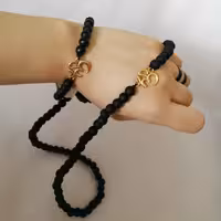 ست گردنبند ودستبند اونیکس پلاک دار طرح 2