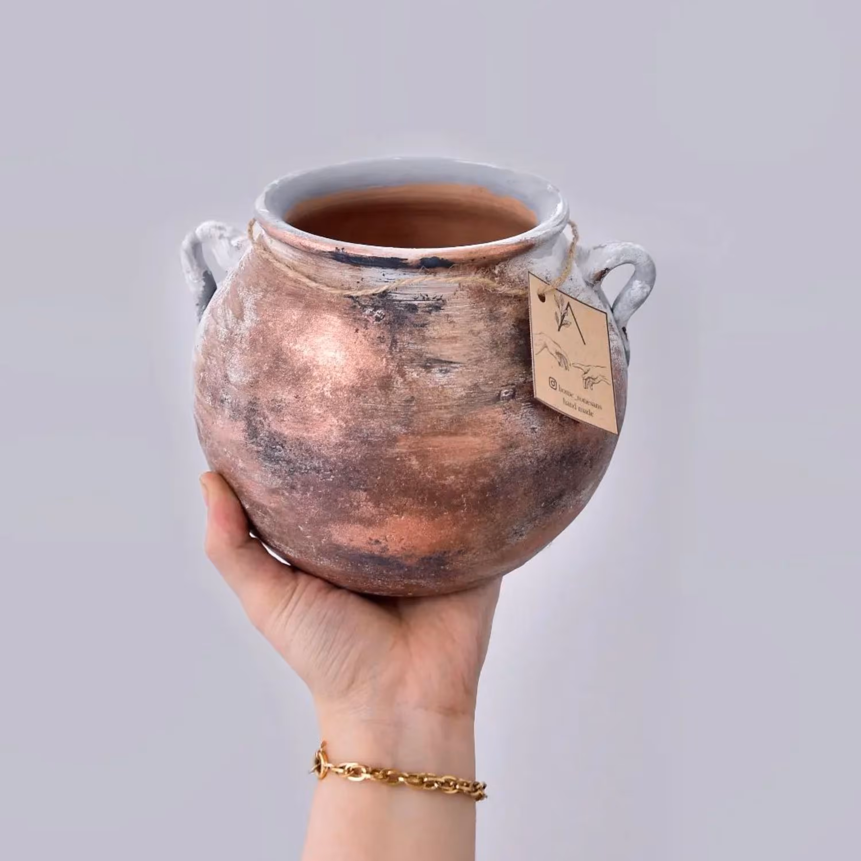 گلدان پتینه مسی