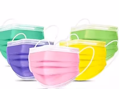 ماسک سه لایه پرستاری رنگی بسته 10 عددی
