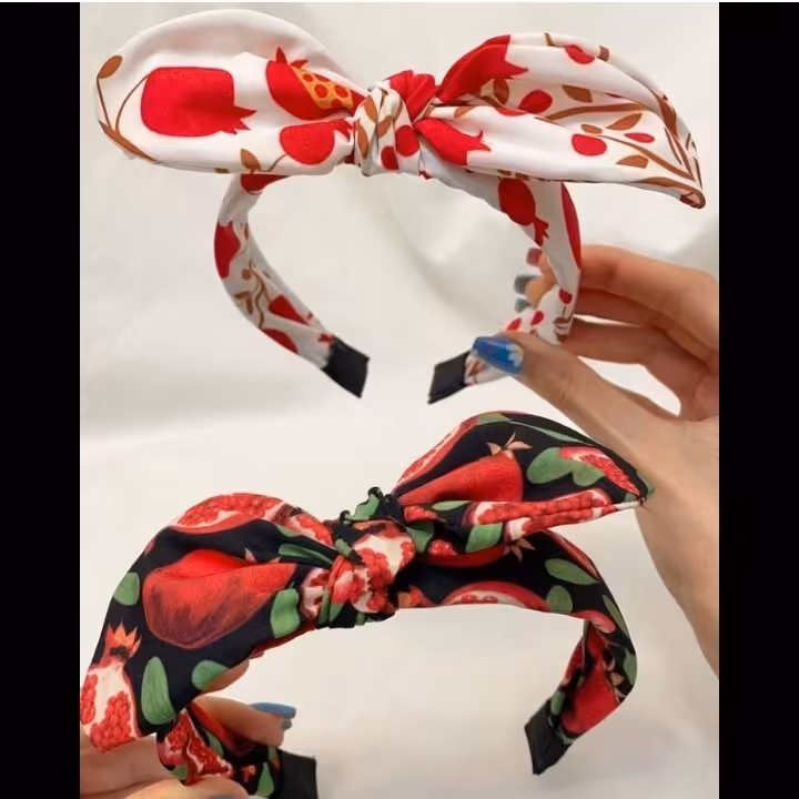 6 مدل تل سر یلدایی دخترانه و زنانه طرح انار و هندوانه