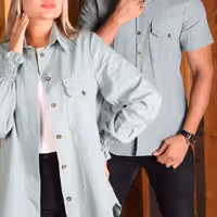 ست شومیز مانتویی زنانه وپیراهن مردانه (ست طرح دورین