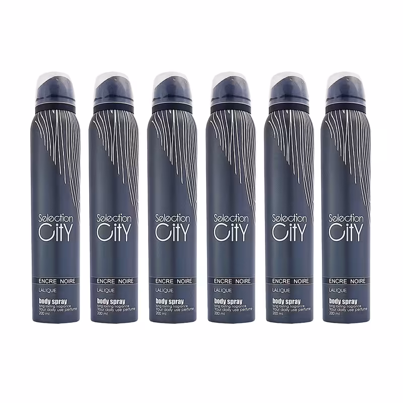 اسپری خوشبوکننده بدن مردانه سلکشن سیتی مدل encre noir حجم 200 میلی لیتر مجموعه 6 عددی