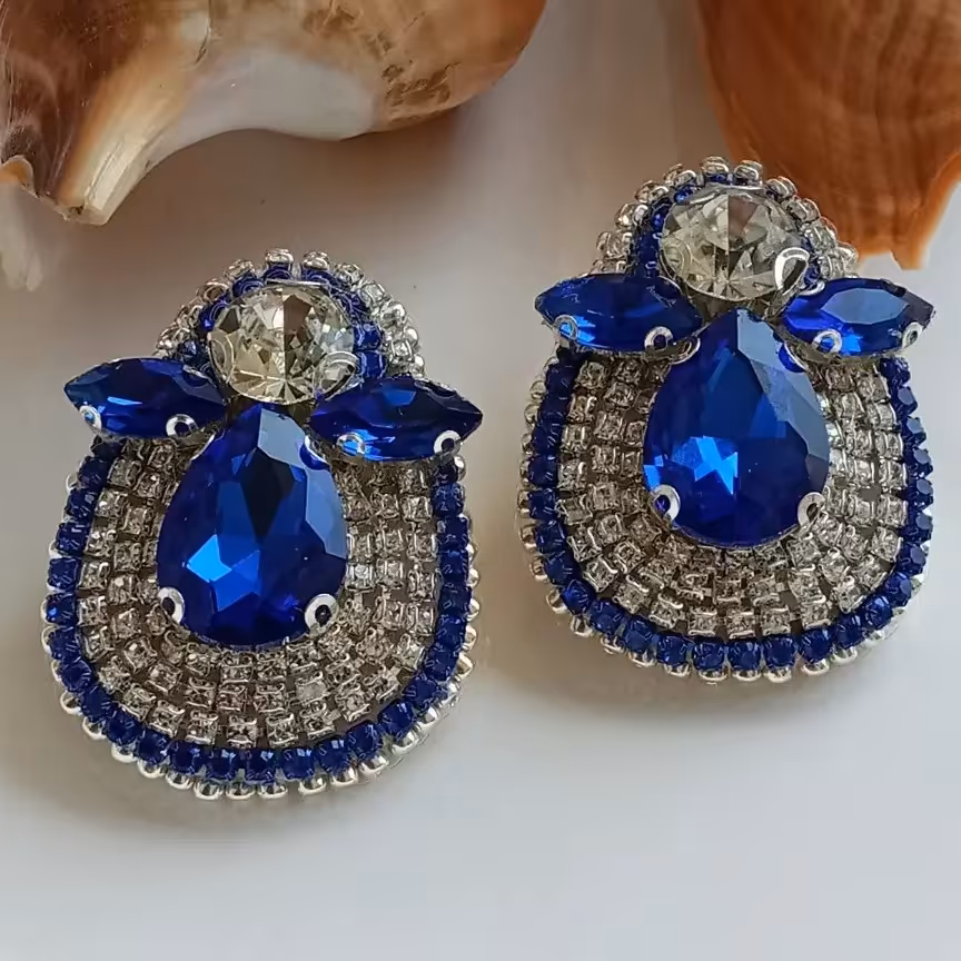 گوشواره  جواهر دوزی کد 07