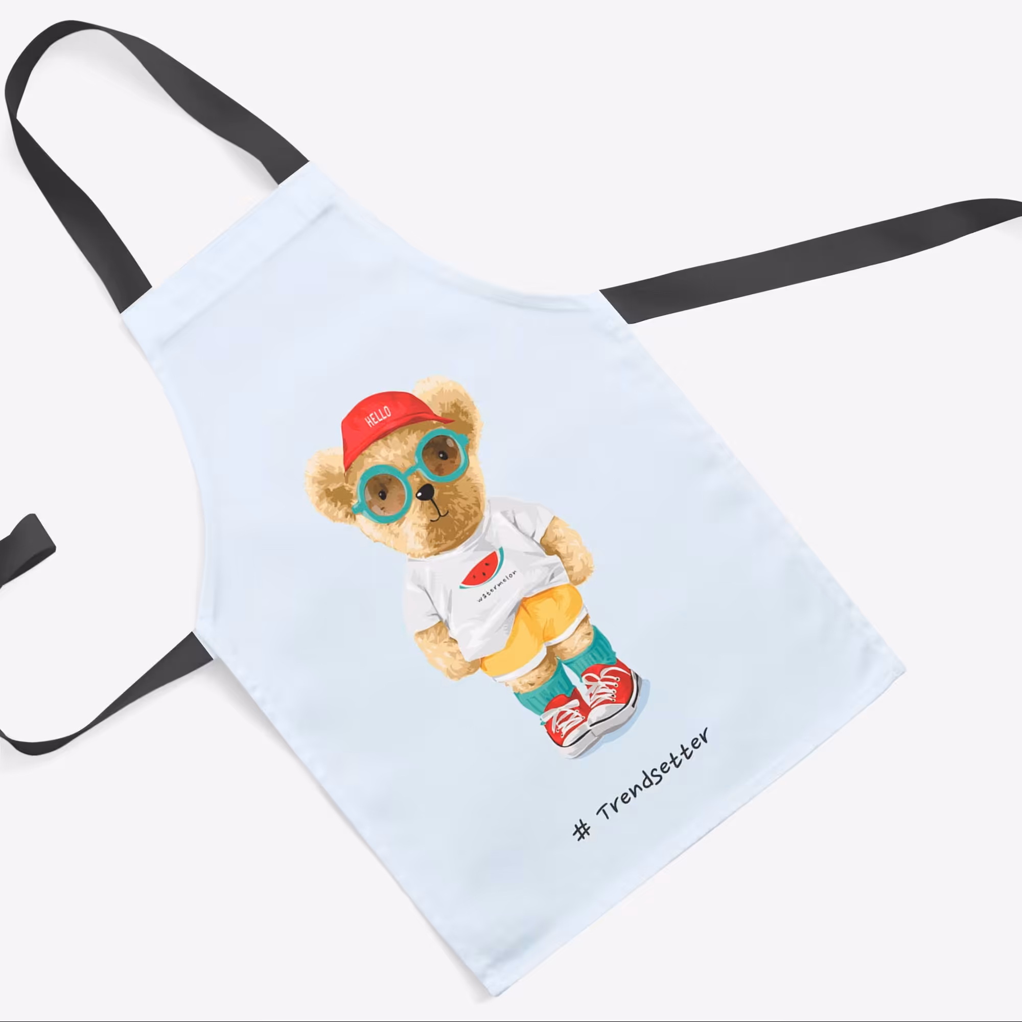 پیشبند تدی مخمل چاپ دیجیتال قابل شستشو و رنگ ثابت دارای آستر ضدآب کد19