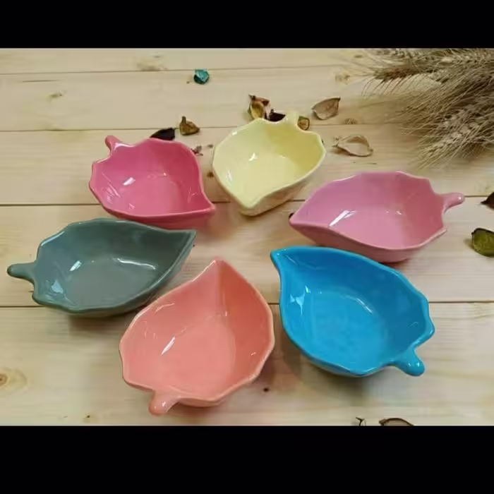 پیاله برگ رنگی 6عددی