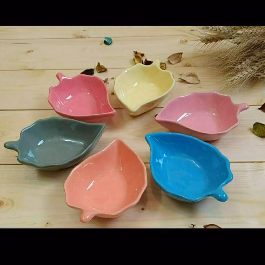 پیاله برگ رنگی 6عددی