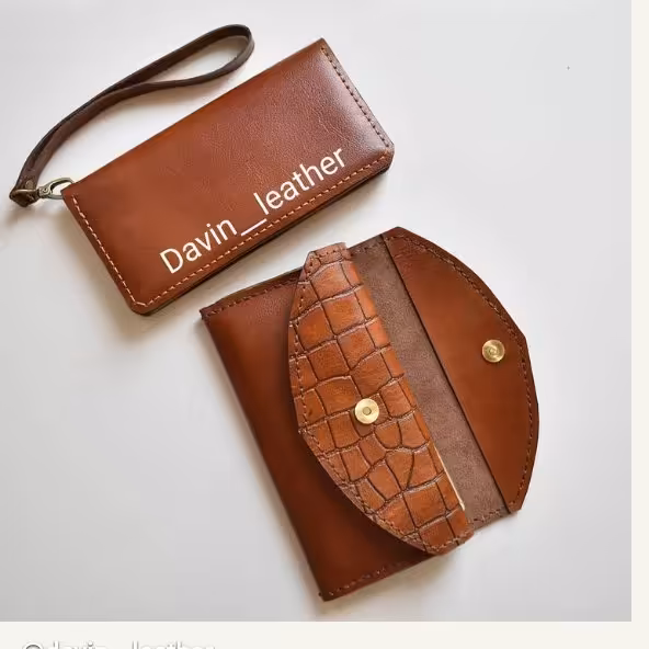 ست کیف پول چرم