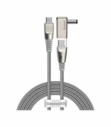 کابل Type C به DC / Type-C سوزنی باسئوس مدل CA1T2-A01 Type-C to Type-C and DC 100W طول 2 متر