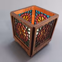 شمعدان طرح گره چینی  (یک جفت )  کار دست    رنگارنگ (پس کرایه)