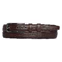کمربند چند رنگ مردانه چرم 100 ٪ واقعی دوخته شده قهوه ای کلاسیک شلوار پارچه 35 CM GoDeri