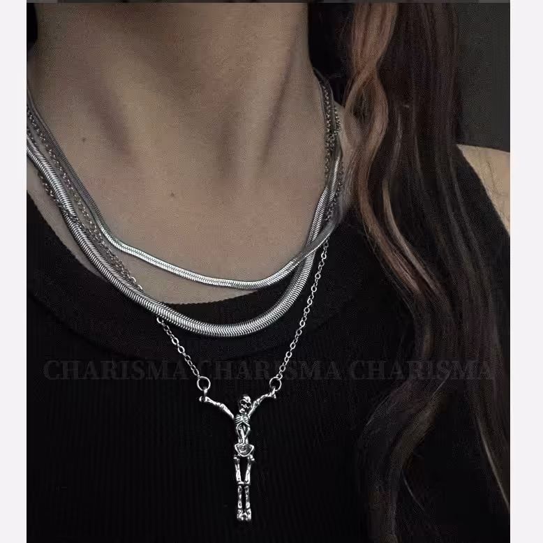 گردنبند اسکلتی در دو رنگ