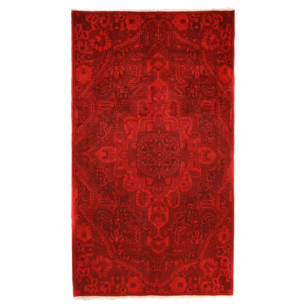 فرش دستبافت رنگ شده سه ونیم متری مدل وینتج کد 4101120